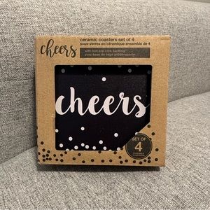 Set of 4 Ceramic “Cheers” Coasters
